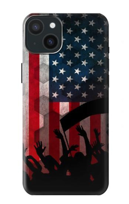 W2989 USA America Soccer Hard Case and Leather Flip Case For iPhone 15 Plus