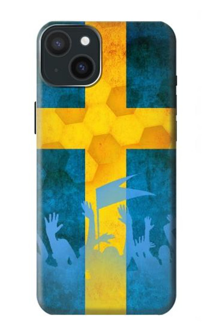 W2990 Sweden Football Soccer Hard Case and Leather Flip Case For iPhone 15 Plus