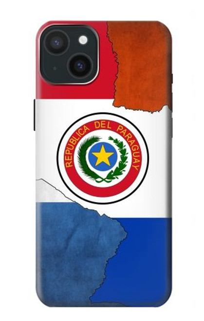 W3017 Paraguay Flag Hard Case and Leather Flip Case For iPhone 15 Plus