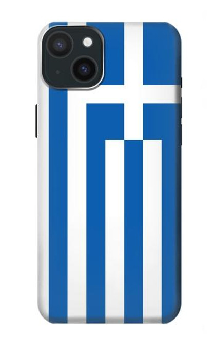 W3102 Flag of Greece Hard Case and Leather Flip Case For iPhone 15 Plus