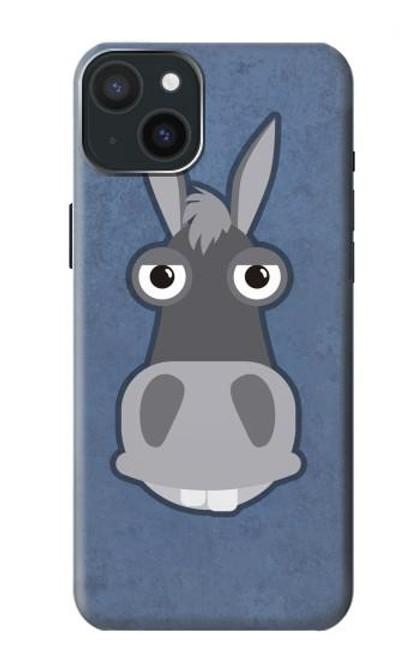 W3271 Donkey Cartoon Hard Case and Leather Flip Case For iPhone 15 Plus