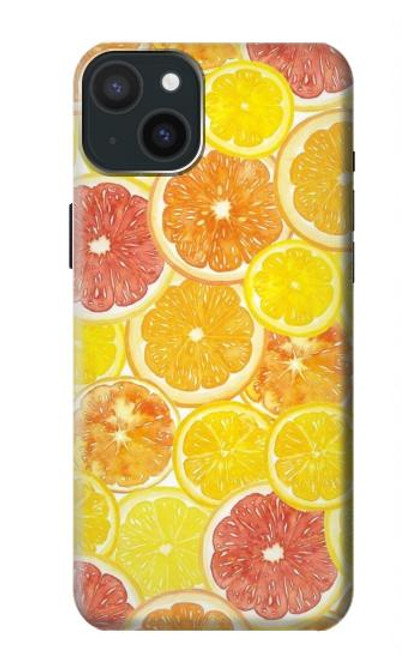 W3408 Lemon Hard Case and Leather Flip Case For iPhone 15 Plus