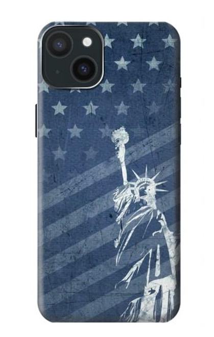 W3450 US Flag Liberty Statue Hard Case and Leather Flip Case For iPhone 15 Plus