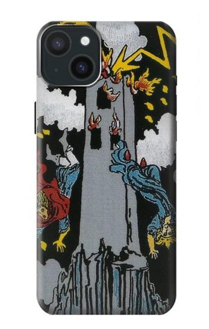 W3745 Tarot Card The Tower Hard Case and Leather Flip Case For iPhone 15 Plus