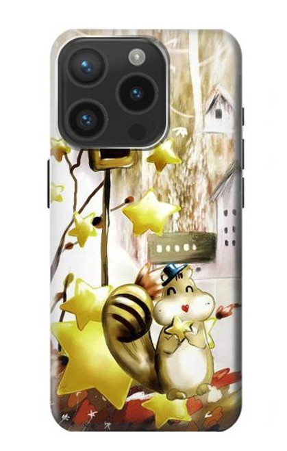 W0109 Cute Squirrel Cartoon Hard Case and Leather Flip Case For iPhone 15 Pro