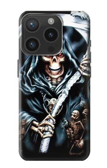 W0295 Grim Reaper Hard Case and Leather Flip Case For iPhone 15 Pro