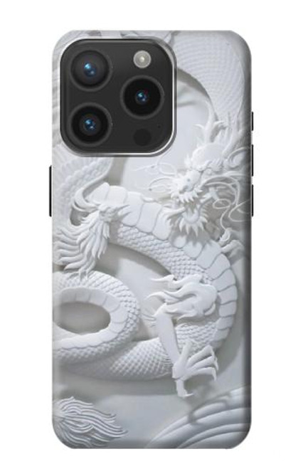 W0386 Dragon Carving Hard Case and Leather Flip Case For iPhone 15 Pro