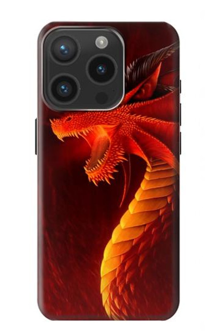 W0526 Red Dragon Hard Case and Leather Flip Case For iPhone 15 Pro