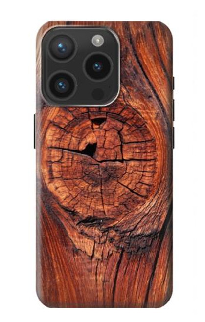 W0603 Wood Graphic Printed Hard Case and Leather Flip Case For iPhone 15 Pro