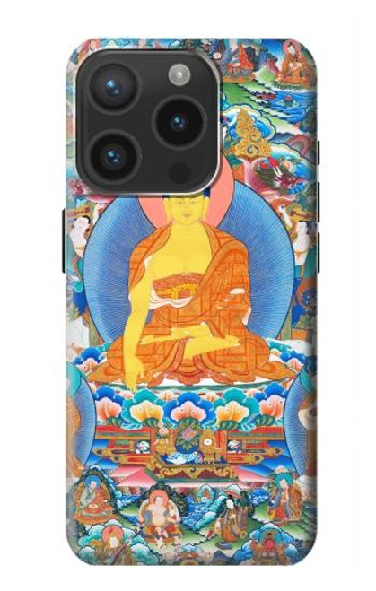 W1256 Buddha Paint Hard Case and Leather Flip Case For iPhone 15 Pro