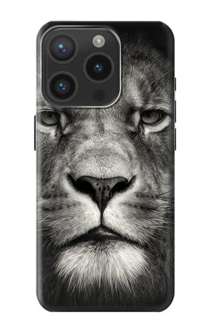 W1352 Lion Face Hard Case and Leather Flip Case For iPhone 15 Pro