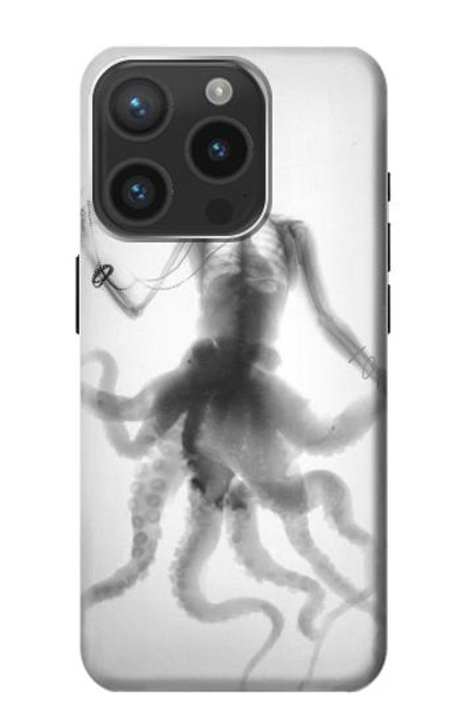 W1432 Skull Octopus X-ray Hard Case and Leather Flip Case For iPhone 15 Pro