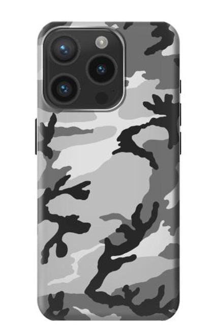 W1721 Snow Camouflage Graphic Printed Hard Case and Leather Flip Case For iPhone 15 Pro