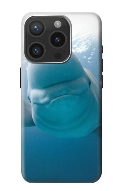 W1801 Beluga Whale Smile Whale Hard Case and Leather Flip Case For iPhone 15 Pro