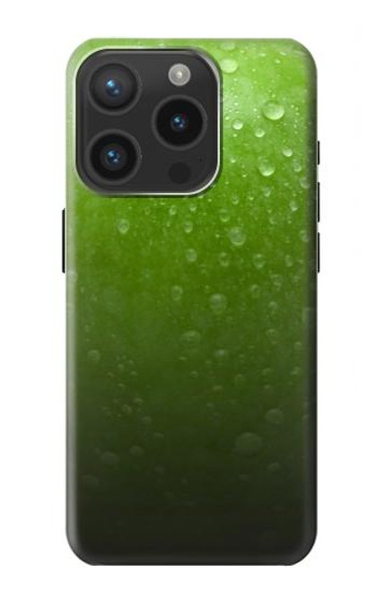 W2475 Green Apple Texture Seamless Hard Case and Leather Flip Case For iPhone 15 Pro