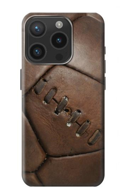 W2661 Leather Soccer Football Graphic Hard Case and Leather Flip Case For iPhone 15 Pro