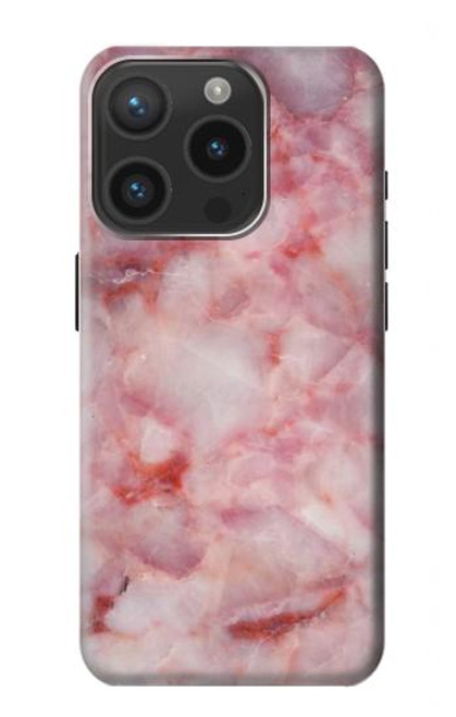 W2843 Pink Marble Texture Hard Case and Leather Flip Case For iPhone 15 Pro