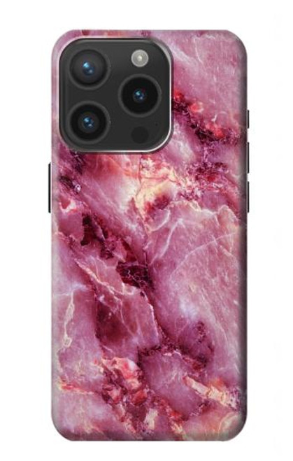 W3052 Pink Marble Graphic Printed Hard Case and Leather Flip Case For iPhone 15 Pro