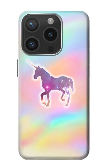 W3203 Rainbow Unicorn Hard Case and Leather Flip Case For iPhone 15 Pro