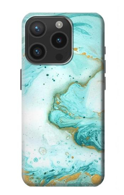 W3399 Green Marble Graphic Print Hard Case and Leather Flip Case For iPhone 15 Pro