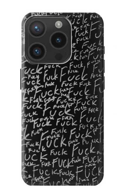 W3478 Funny Words Blackboard Hard Case and Leather Flip Case For iPhone 15 Pro