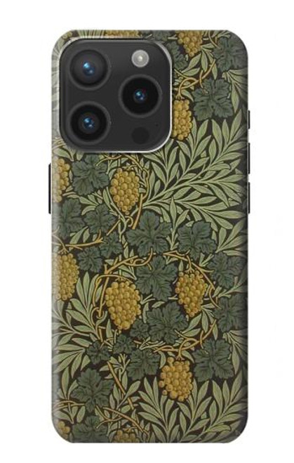 W3662 William Morris Vine Pattern Hard Case and Leather Flip Case For iPhone 15 Pro