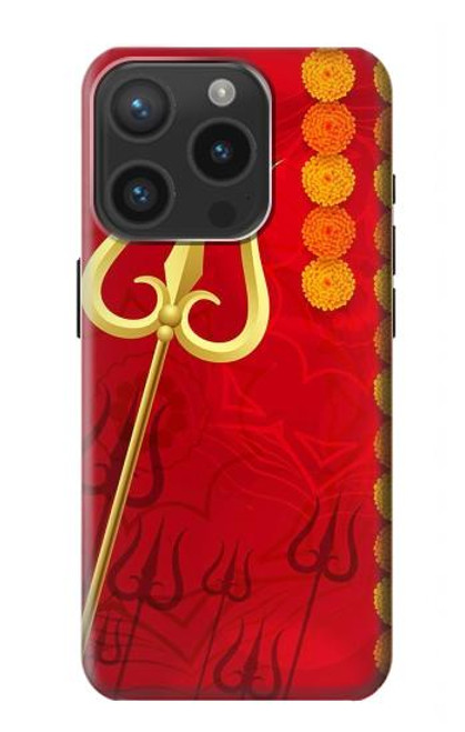 W3788 Shiv Trishul Hard Case and Leather Flip Case For iPhone 15 Pro