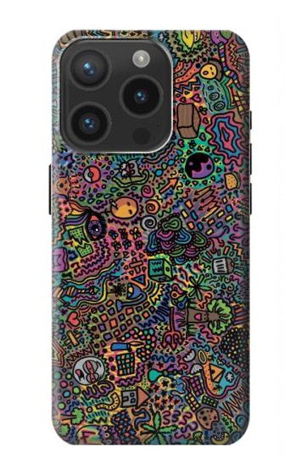 W3815 Psychedelic Art Hard Case and Leather Flip Case For iPhone 15 Pro