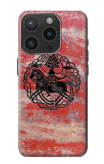 W3831 Viking Norse Ancient Symbol Hard Case and Leather Flip Case For iPhone 15 Pro