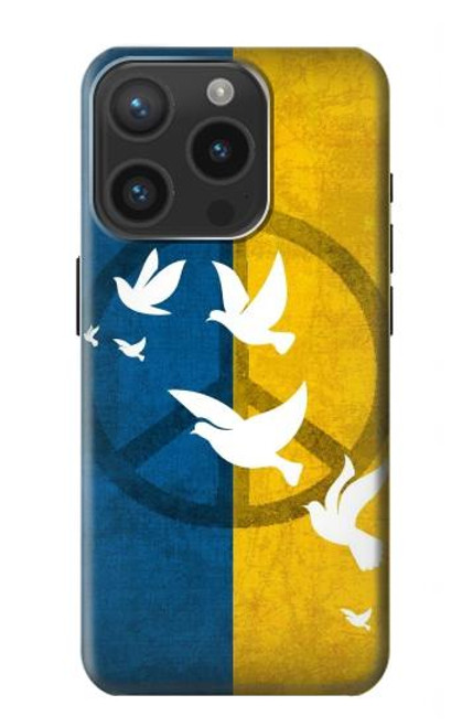 W3857 Peace Dove Ukraine Flag Hard Case and Leather Flip Case For iPhone 15 Pro