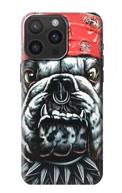 W0100 Bulldog American Football Hard Case and Leather Flip Case For iPhone 15 Pro Max