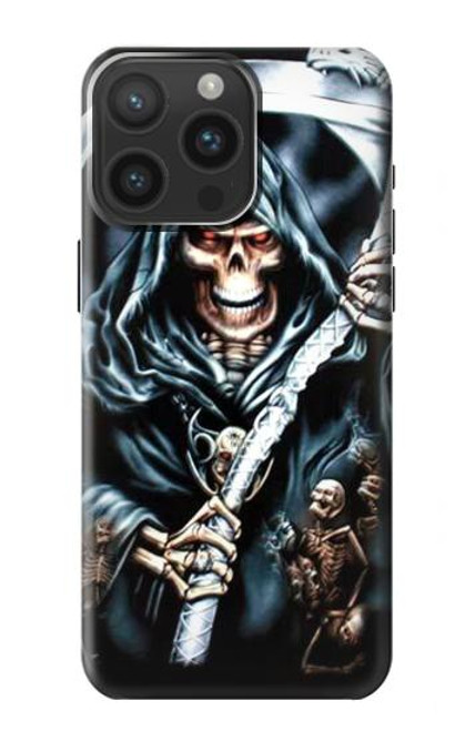 W0295 Grim Reaper Hard Case and Leather Flip Case For iPhone 15 Pro Max