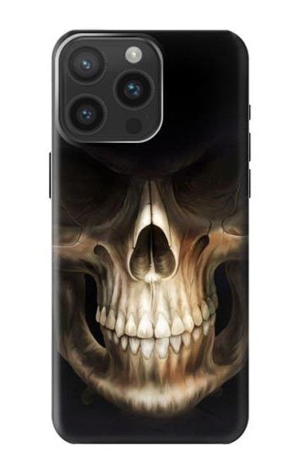 W1107 Skull Face Grim Reaper Hard Case and Leather Flip Case For iPhone 15 Pro Max