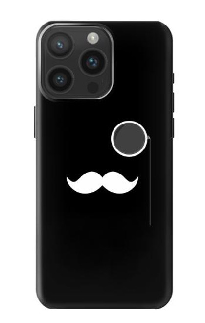 W1946 Sir Mustache Minimalism Hard Case and Leather Flip Case For iPhone 15 Pro Max