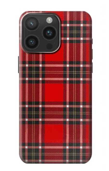 W2374 Tartan Red Pattern Hard Case and Leather Flip Case For iPhone 15 Pro Max