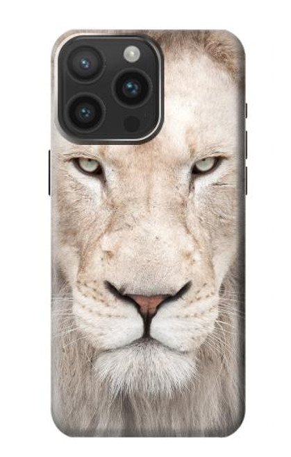 W2399 White Lion Face Hard Case and Leather Flip Case For iPhone 15 Pro Max