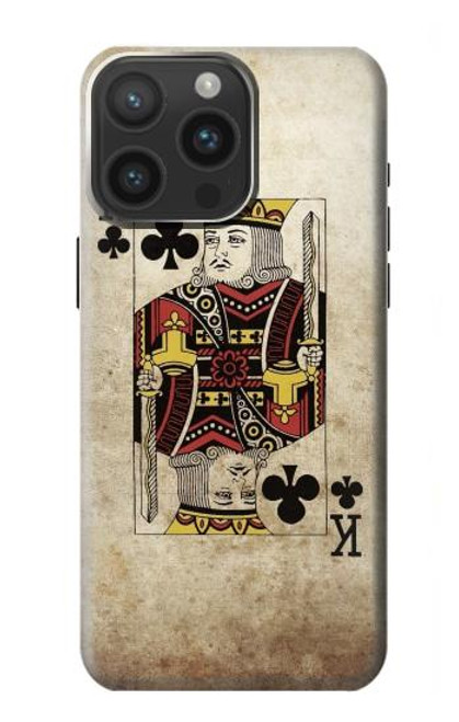 W2528 Poker King Card Hard Case and Leather Flip Case For iPhone 15 Pro Max