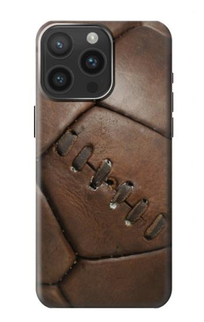 W2661 Leather Soccer Football Graphic Hard Case and Leather Flip Case For iPhone 15 Pro Max