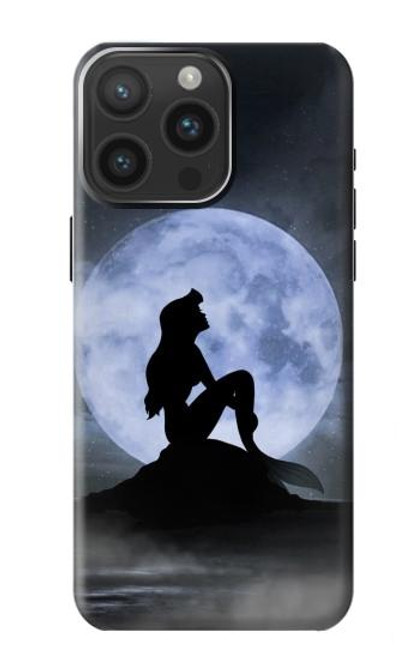 W2668 Mermaid Silhouette Moon Night Hard Case and Leather Flip Case For iPhone 15 Pro Max