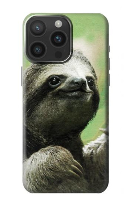 W2708 Smiling Sloth Hard Case and Leather Flip Case For iPhone 15 Pro Max