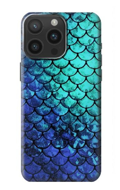 W3047 Green Mermaid Fish Scale Hard Case and Leather Flip Case For iPhone 15 Pro Max