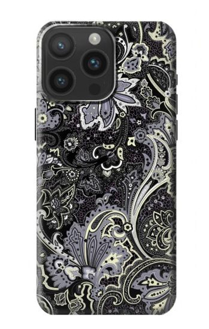 W3251 Batik Flower Pattern Hard Case and Leather Flip Case For iPhone 15 Pro Max
