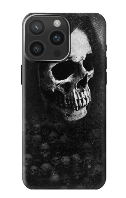 W3333 Death Skull Grim Reaper Hard Case and Leather Flip Case For iPhone 15 Pro Max