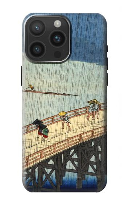 W3347 Utagawa Hiroshige Sudden shower Hard Case and Leather Flip Case For iPhone 15 Pro Max