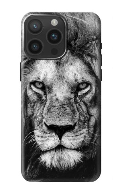 W3372 Lion Face Hard Case and Leather Flip Case For iPhone 15 Pro Max