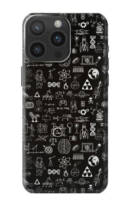 W3426 Blackboard Science Hard Case and Leather Flip Case For iPhone 15 Pro Max