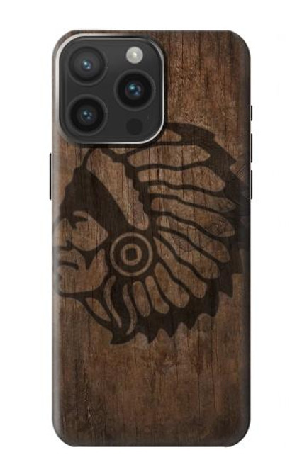W3443 Indian Head Hard Case and Leather Flip Case For iPhone 15 Pro Max