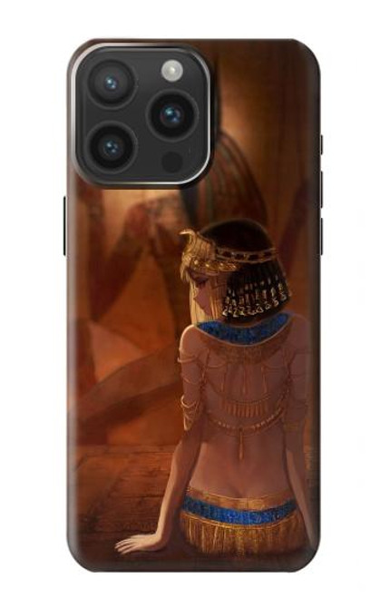 W3919 Egyptian Queen Cleopatra Anubis Hard Case and Leather Flip Case For iPhone 15 Pro Max