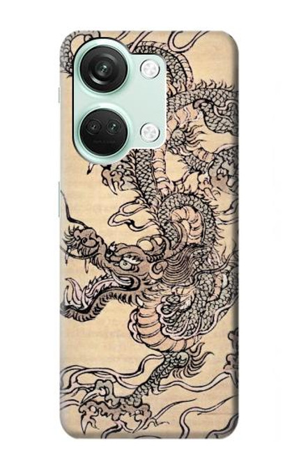W0318 Antique Dragon Hard Case and Leather Flip Case For OnePlus Nord 3