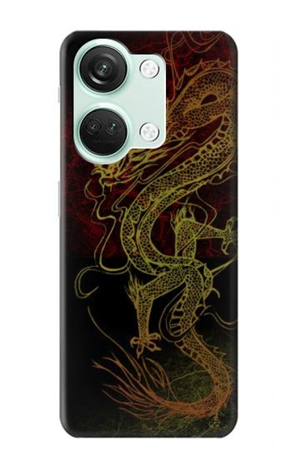 W0354 Chinese Dragon Hard Case and Leather Flip Case For OnePlus Nord 3